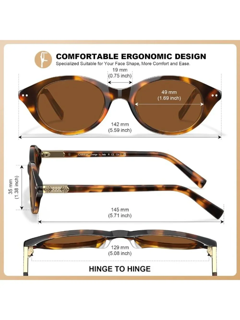 Trendy Oval Polarized Sunglasses for Small Faces | UV400 Protection